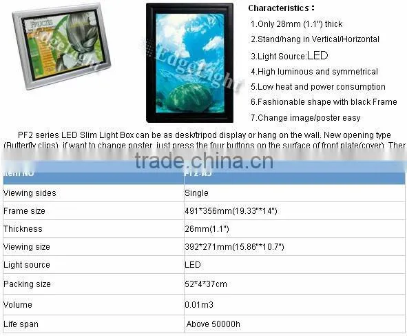 PF2 photo frame slim light box