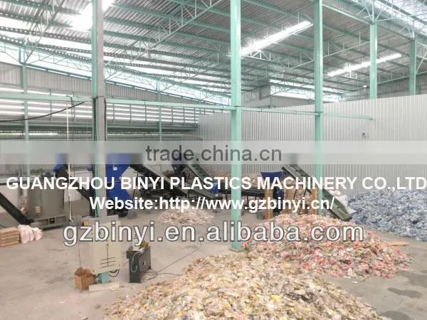 Guangzhou machinery manufacturer plastic used water bottle crushing washing drying recycling line