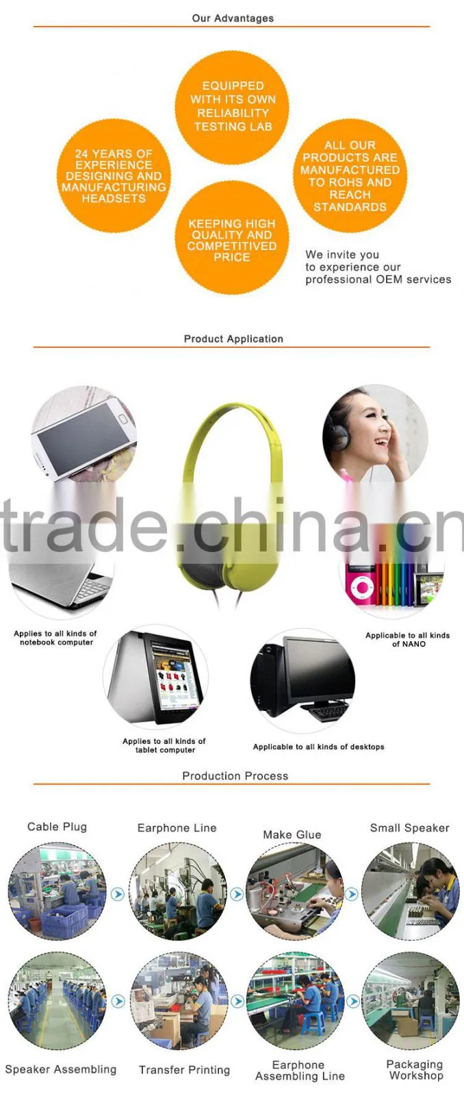 JY-H623 OEM Headphone with Microphone Stereo Headphone Noice Cancelling