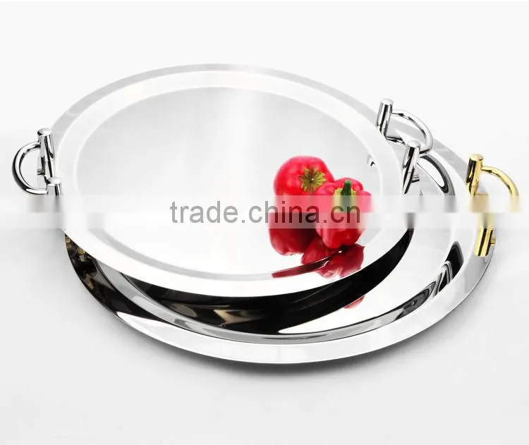 new products of gold rim stainless steel mirror polishing dinner plates for weddings