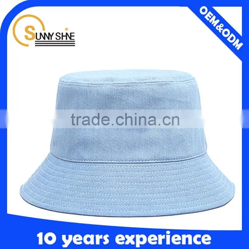 custom cotton plain blank light blue sky bucket hats wholesale