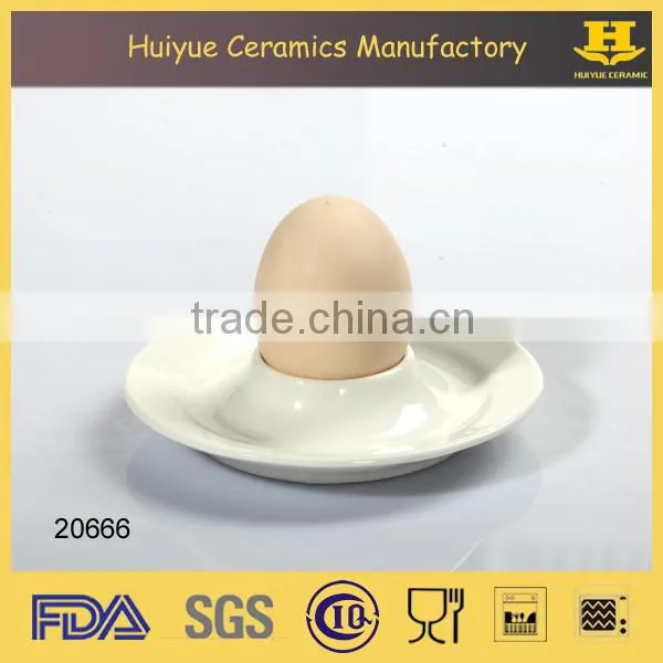 hot sell microwave white glaze custom ceramic egg cup wholesale