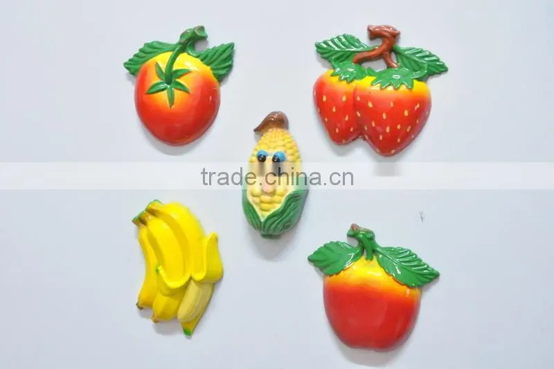 Kids Fruits and Vegetables Apple Banana Corn Tomato Strawberry Collecting Series Design Beautiful Custom Made Fridge Magnets