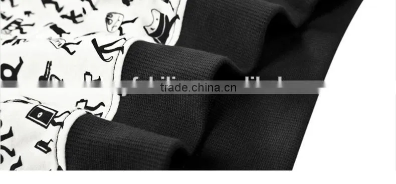 Spring 2015 girl's stylish cartoon printing loose long sleeve short models european sweater