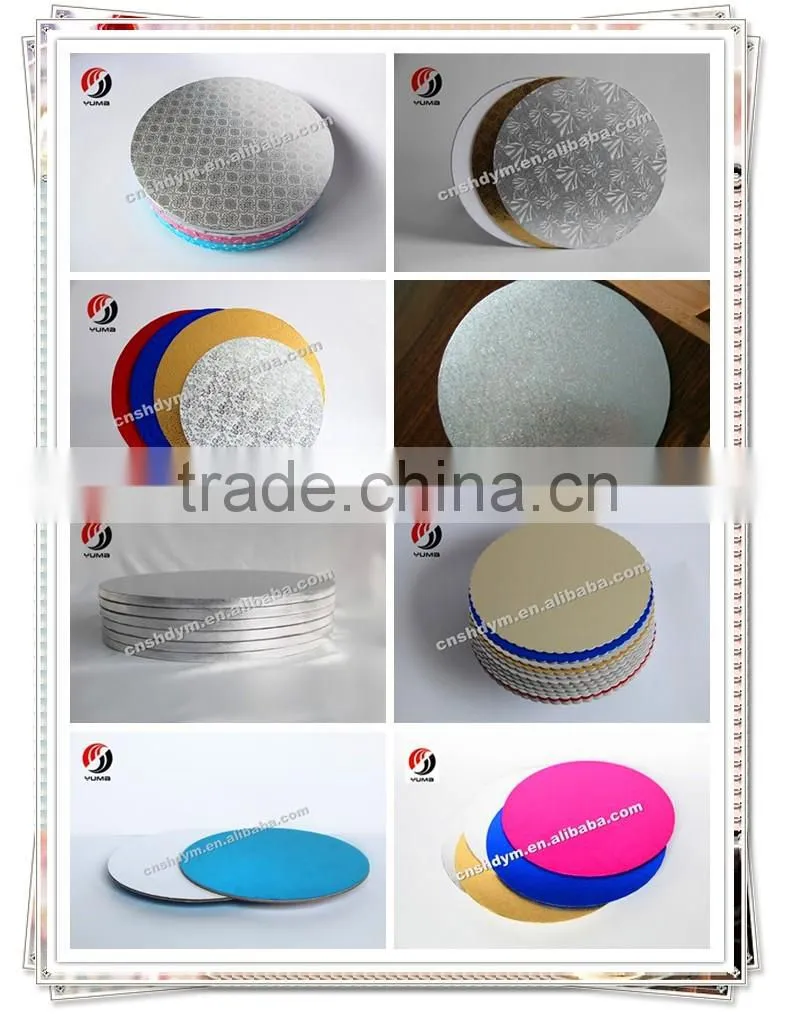 foil embossed corrugated shaped cake drums