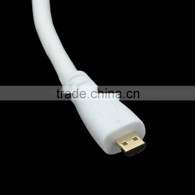 High quality Micro HDMI Male to VGA Female Cable + Bisected Audio Cable Set - White