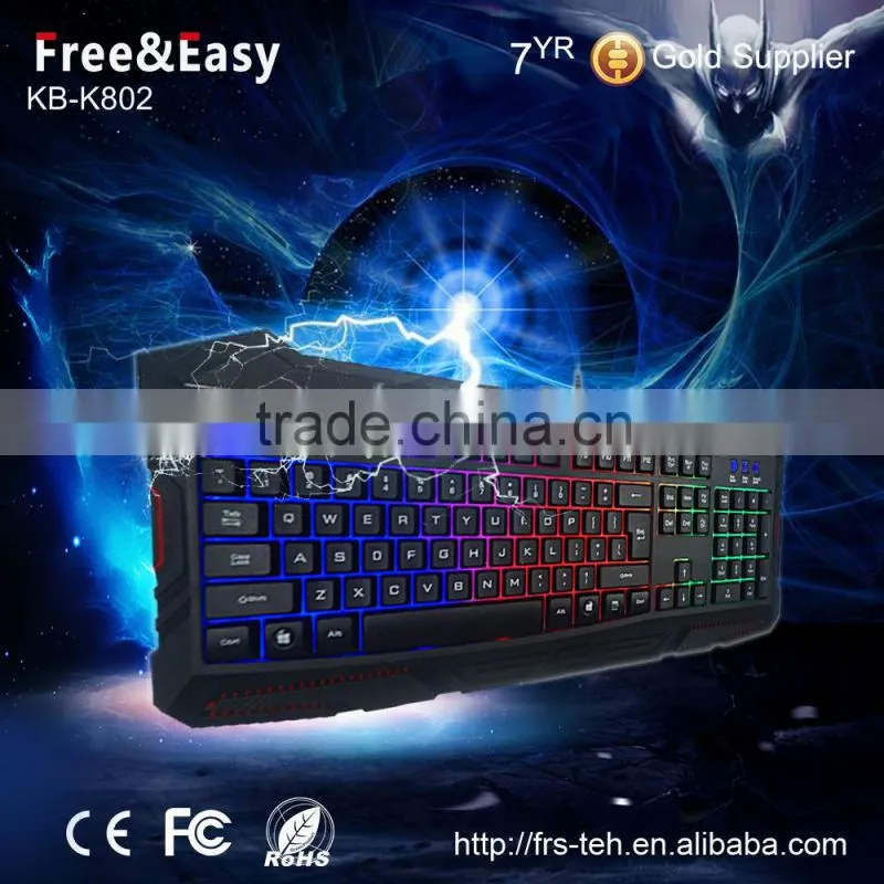 Cool LED Illuminated Ergonomic backlit gaming keyboard manufacturer