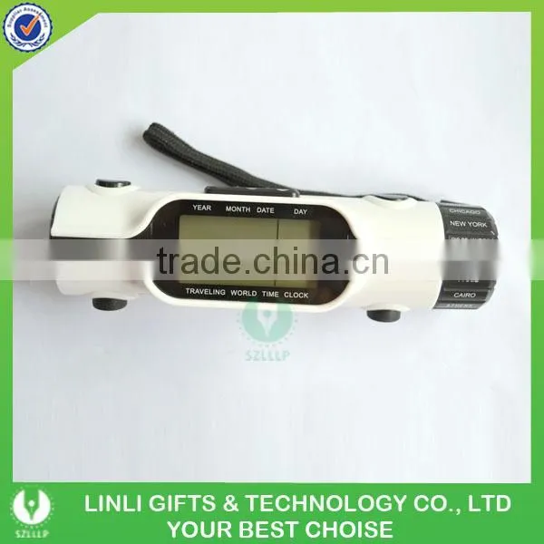 Promotional gift led torch world time travel clock