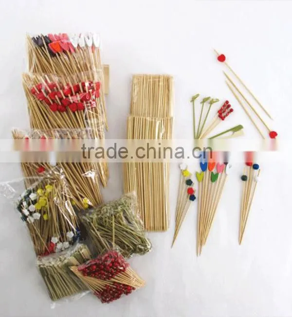 Factory sale online shop short cocktail stick flags with knot