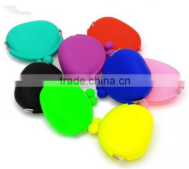 Manufacturers selling round zero purse candy color silicone coin wallet