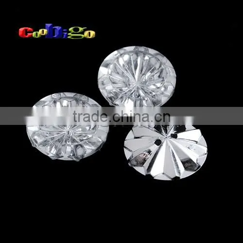 40L(25mm) Acrylic Sewing Rhinestone Rose Round Point Back Button For Apparel #FLN027-40L(06)