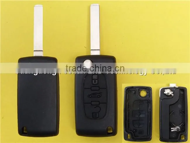3 buttons remote flip key fob case for Peugeot 307 CE0536