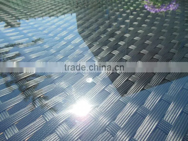 TEMPERED GLASS INDOOR/OUTDOOR RATTAN HIGH DINING TABLE