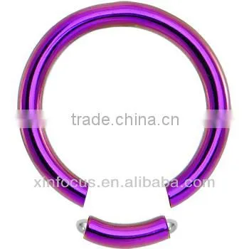 12 Gauge Rainbow Anodized Titanium Segment Ring_ BCR _Body JewelryD Rainbow