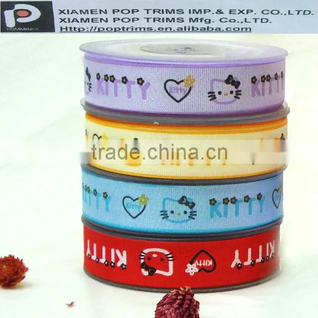 Red stripes printed ribbons