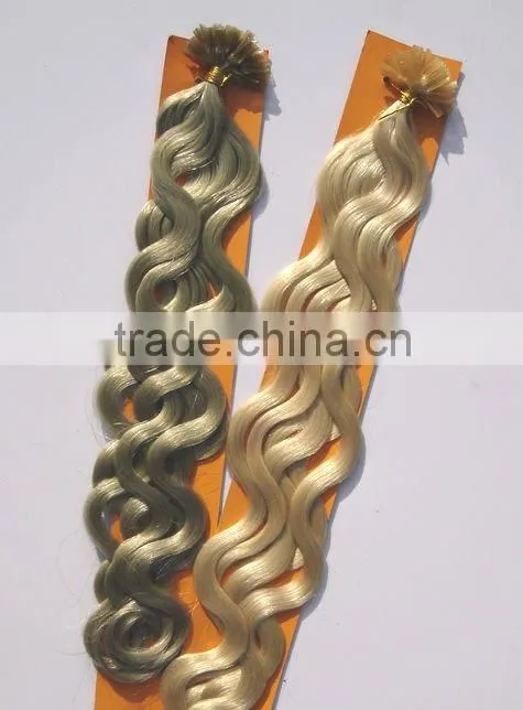 wholesale high qulity pre-bonded human hair extension FLAT TIP