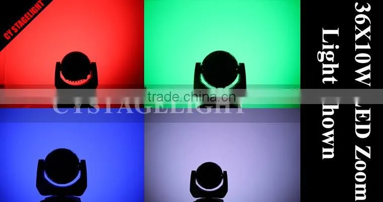 36x10w LED Zoom Moving Head Light RGBW 4 IN 1 Wash light