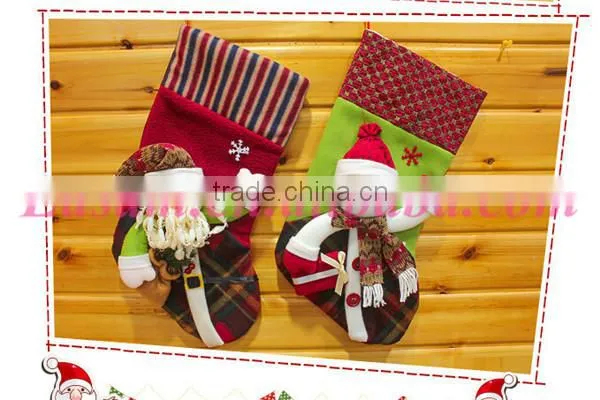 Factory price wholesale high quality santa snowman christmas stockings