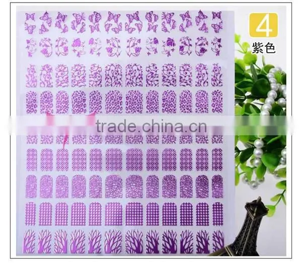 108 one sheet pink nail foil sticker 3D Flower nail decoration foil paper