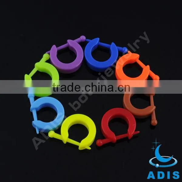 colorful wholesale non piercing acrylic light ear hoops