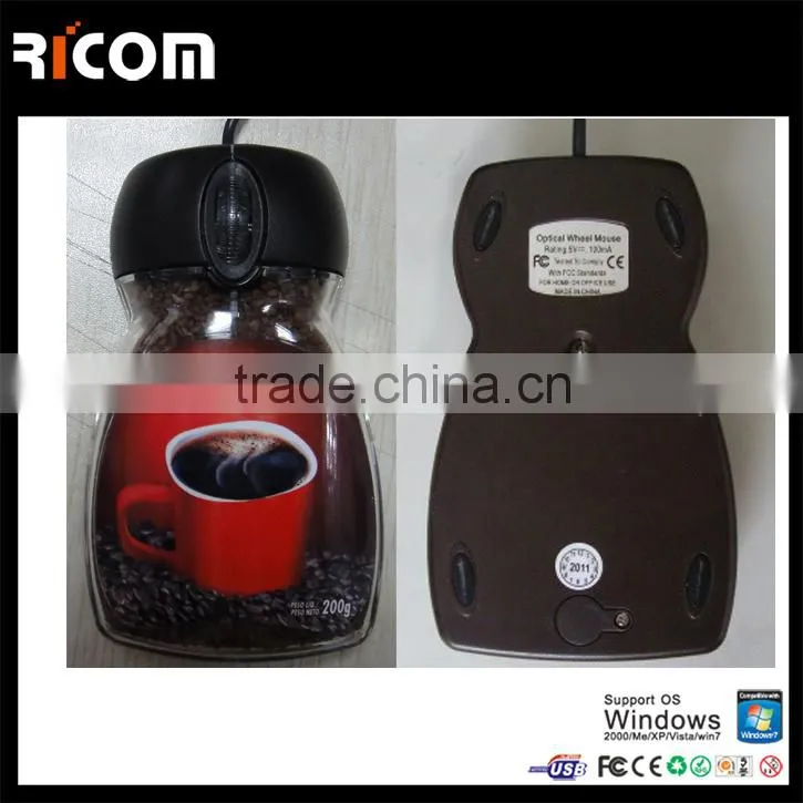 optical coffee can shape optical cheapest computer mouse, funny computer mouse--MO7065---Shenzhen Ricom