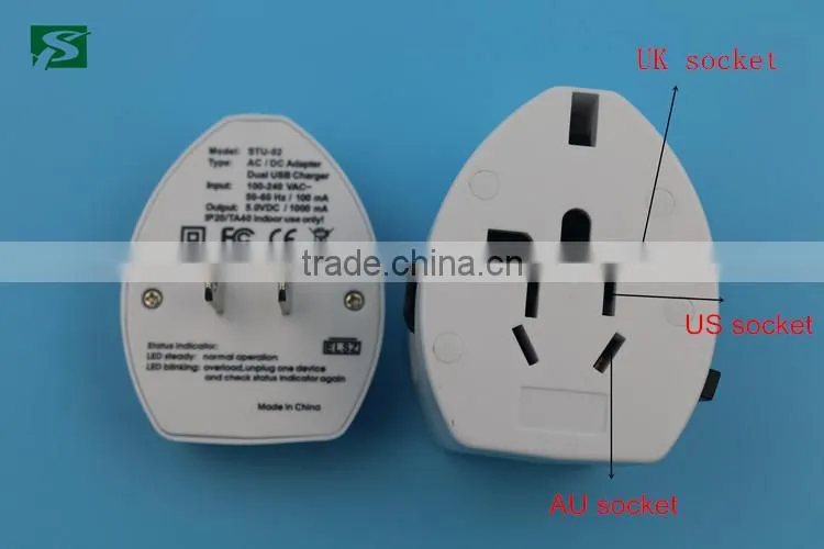 World plug power adapter input 100~240v ac 50/60hz