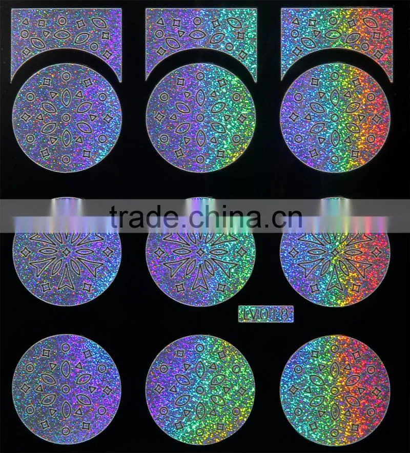 Round Shape Laser Silver Nail Polish Stencil