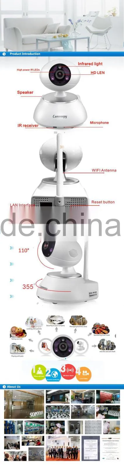 IP Camera HD 720P P2P wireless ptz wifi ip camera wireless cctv camera baby monitor home security system