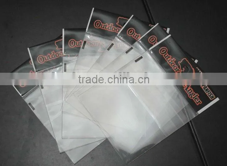 Resealable Plastic BOPP Fishing Hook Header Card Bag For Serbia Market WIth Strong Glue Tape