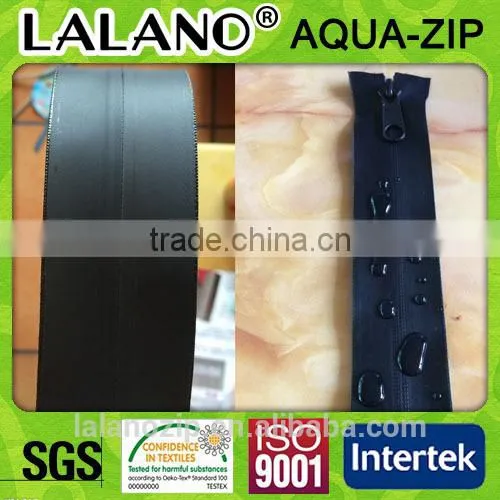 very flat black dull splashwaterproof TPU-coated #8 nylon zipper chain for luggage and suit case
