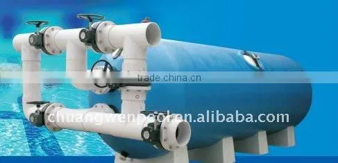 Large commercial horizontal swimming pool sand filter