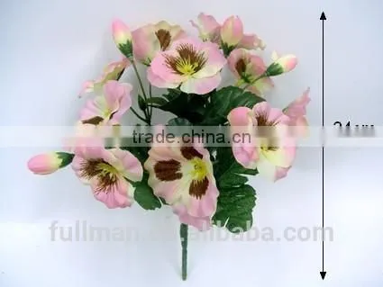 Cheap Artificial Silk Flowers for Dollar Store H24cm 5 Stems Pink Pansy