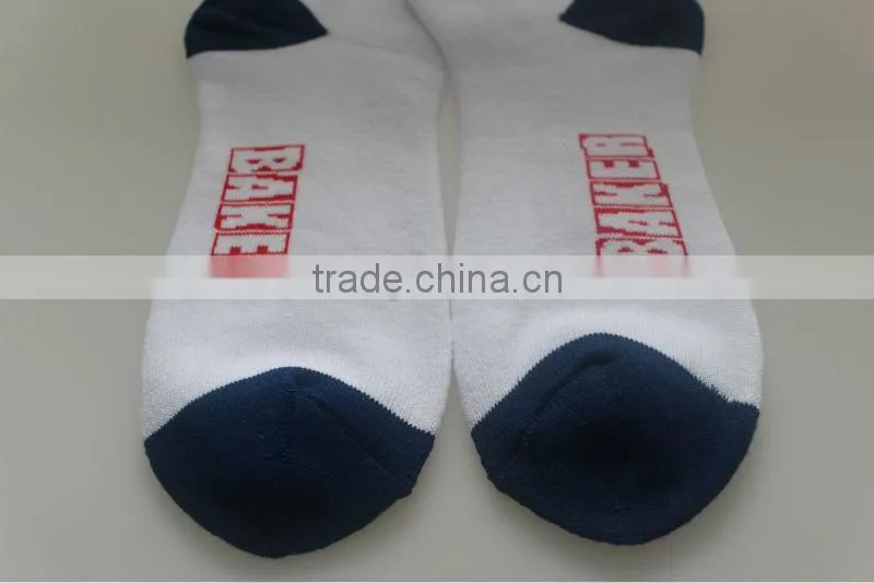 White Custom Logo Adult Men Terry Sole Rubber Socks