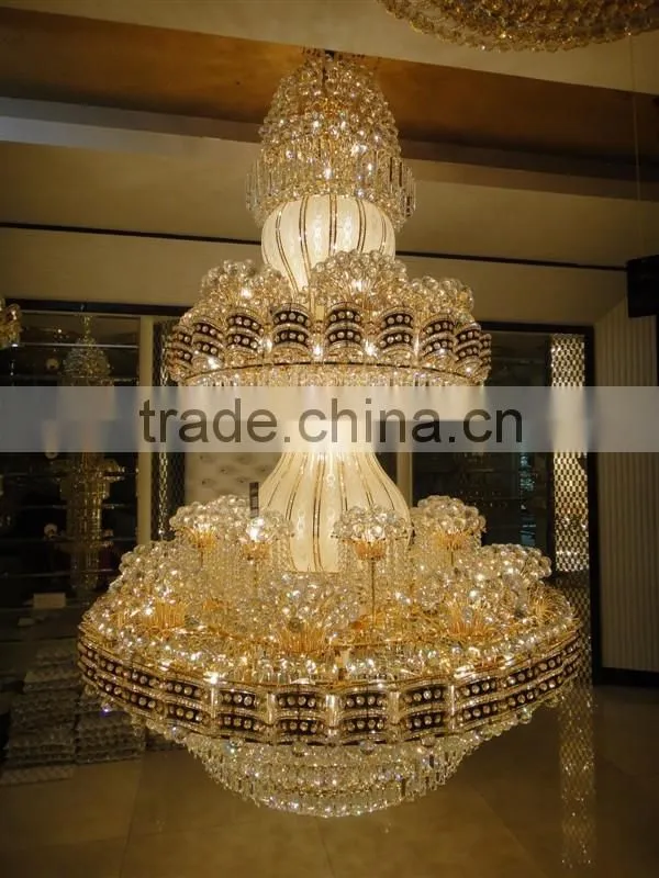 newest crystal hanging chandelier / pendant lamps big modern light gold