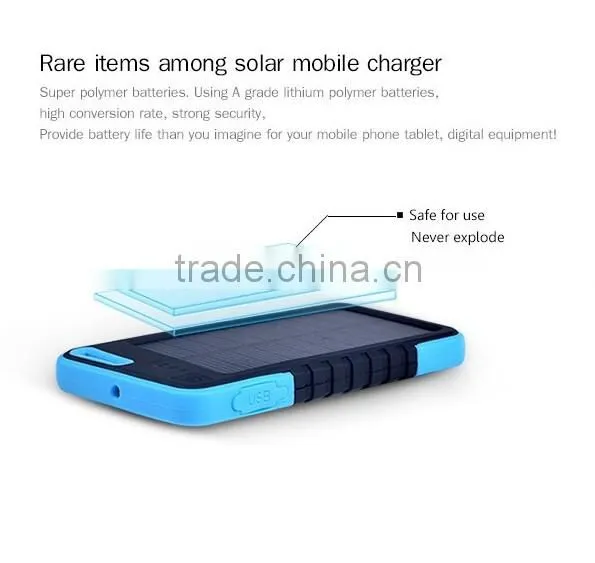 Made in china mobile solar charger solar mobile phone charger solar mobile charger 5000mah