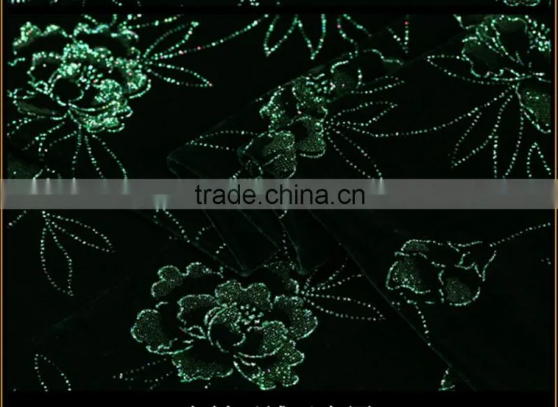 95% polyester 5% spandex knitted velvet with shinny glitter for garment