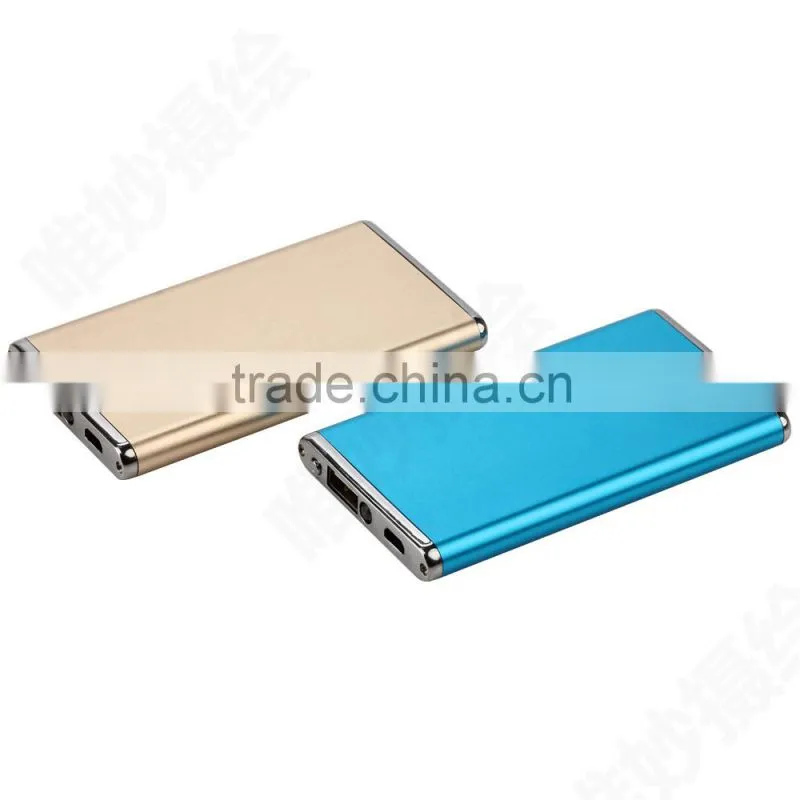 aluminium alloy portable li-polymer ultra thin power bank 8000mah