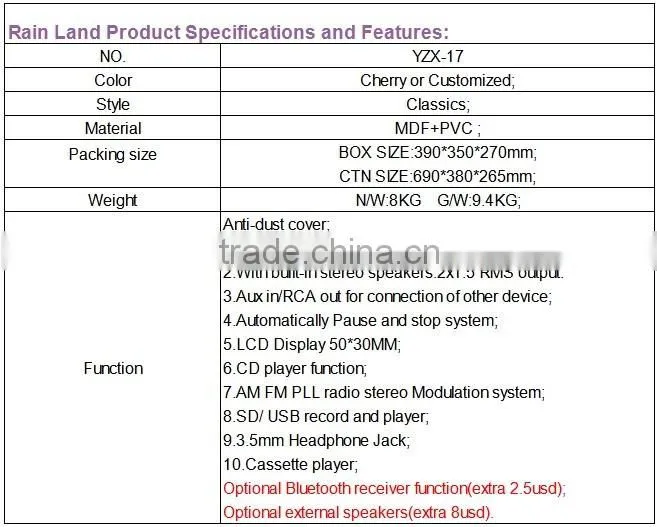 new product 6-in-1 bluetooth lp record player