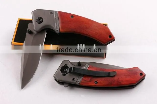 OEM 440 stainless steel camping knife with Titanium coated surface