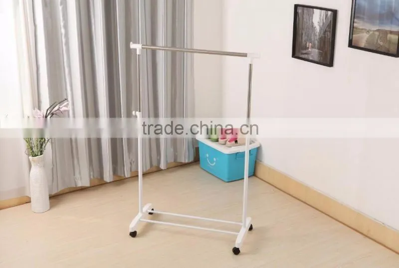Movable clothes hanger extensions single rod