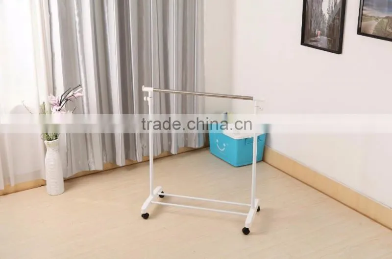 Movable clothes hanger extensions single rod