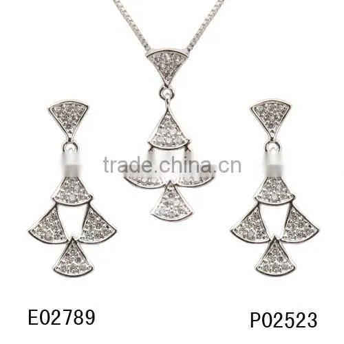 Zircon Jewelry Set&Zircon Silver Necklace/Earring Set Made With Gemstone Jewelry Elements