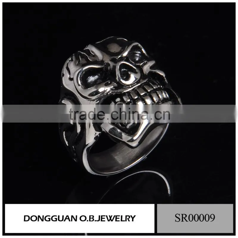 Stainless Steel Titanium Skull Head Ring/The Expendables Skull Ring Wholesale