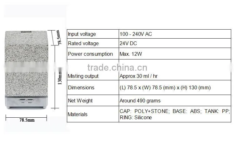 2015 new arriving factory price home appliances STONE ultrasonic aromatherapy diffuser