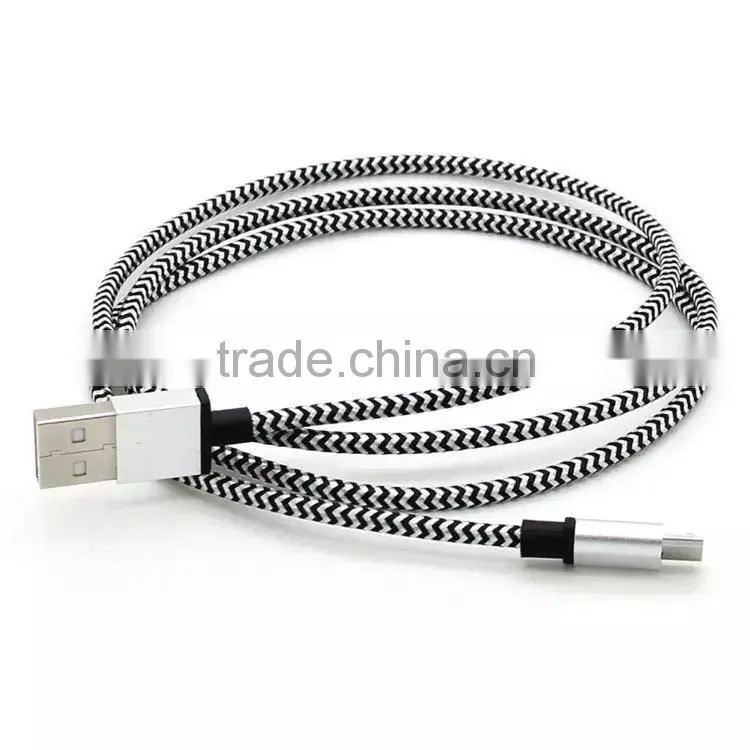 High Quality Colorful 1M 3FT for Samsung Braided Nylon Fabric Micro Charger Usb Cable
