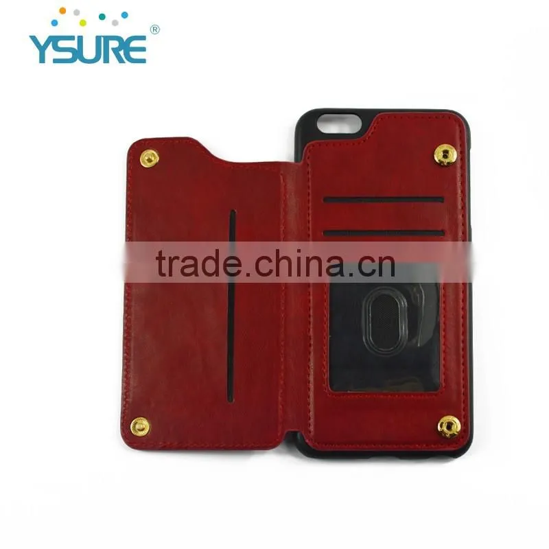 2016 Hot Sales New Style PU Leather Cases for iphone6 Back Cover with Card Slots