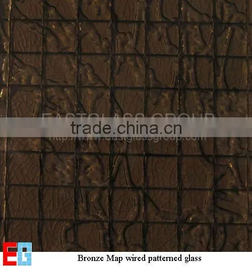 Nashiji wired patterned glass