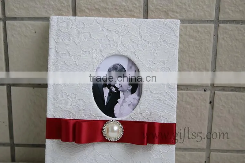 Wholesale Special Hard Cover White Wedding Guest Books