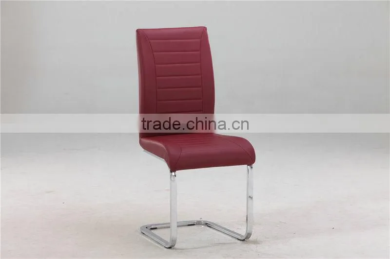 Hot sale C602 red PU seat and backrest with unique stitching dining chair