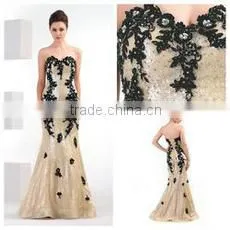 Gorgeous V-neck Cap Sleeve Pretty Appliqued Beaded Sequins Real Sample Prom Dress